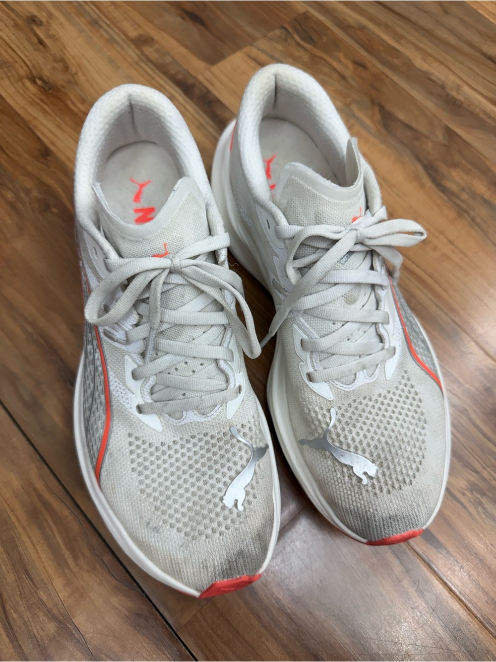 Puma Deviate Nitro 3 Hyrox Women's White & Glowing Red Running Sneakers